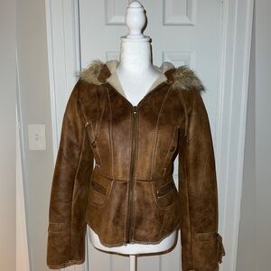 Vintage Guess suede brown leather jacket for women